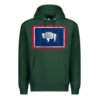 Sports Green State of Wyoming Flag Fun Vintage Retro Fall Hiking Premium Hoodie - longCreatives