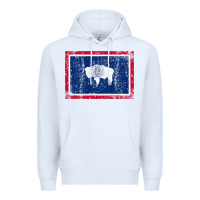 White State of Wyoming Flag Fun Vintage Retro Fall Hiking Premium Hoodie - longCreatives