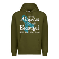 Army Green I Have Alopecia Awareness, I Am Beautiful Just Th Premium Hoodie - longCreatives