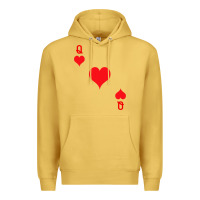 Antique Gold Queen Of Hearts  Playing Card   Halloween Costume Premium Hoodie - longCreatives