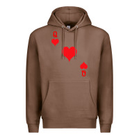Chestnut Queen Of Hearts  Playing Card   Halloween Costume Premium Hoodie - longCreatives