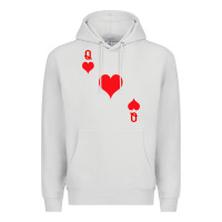Dove Grey Queen Of Hearts  Playing Card   Halloween Costume Premium Hoodie - longCreatives