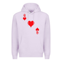 Lilac Queen Of Hearts  Playing Card   Halloween Costume Premium Hoodie - longCreatives