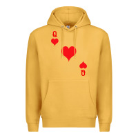 Mustard Queen Of Hearts  Playing Card   Halloween Costume Premium Hoodie - longCreatives
