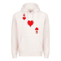 Pale Pink Queen Of Hearts  Playing Card   Halloween Costume Premium Hoodie - longCreatives