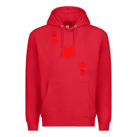 Red Queen Of Hearts  Playing Card   Halloween Costume Premium Hoodie - longCreatives