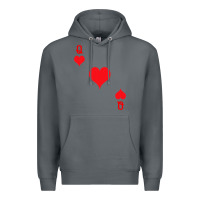 Rock Queen Of Hearts  Playing Card   Halloween Costume Premium Hoodie - longCreatives
