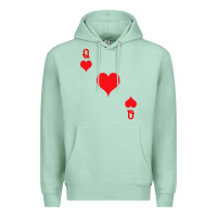 Seafoam Queen Of Hearts  Playing Card   Halloween Costume Premium Hoodie - longCreatives