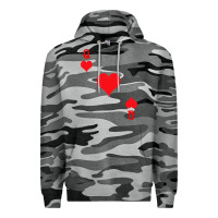 Slate Camo Queen Of Hearts  Playing Card   Halloween Costume Premium Hoodie - longCreatives