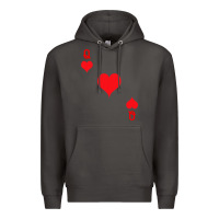Smoke Queen Of Hearts  Playing Card   Halloween Costume Premium Hoodie - longCreatives