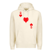 Tofu Queen Of Hearts  Playing Card   Halloween Costume Premium Hoodie - longCreatives