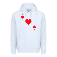 White Queen Of Hearts  Playing Card   Halloween Costume Premium Hoodie - longCreatives