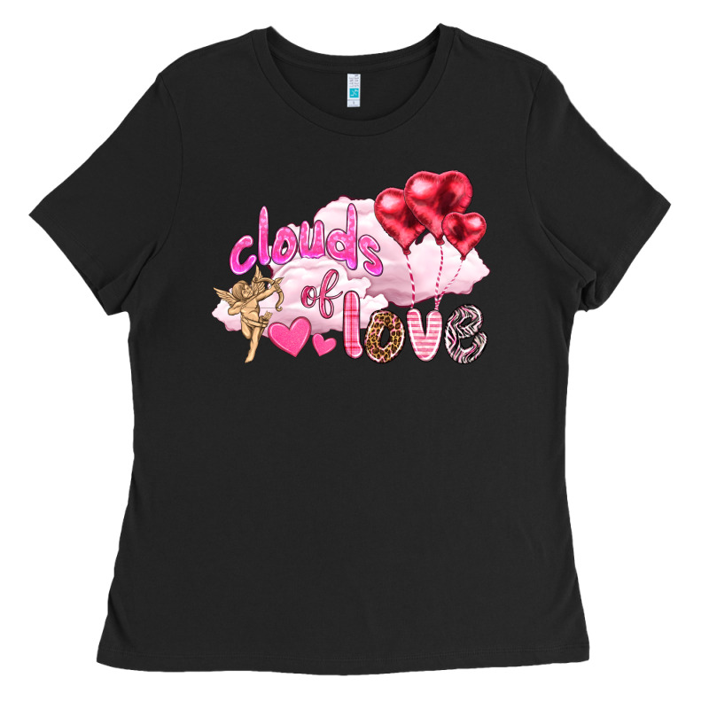 Clouds Of Love With Balloons Valentine's Day Ladies Tee by HowdyJamesFarm | Teevron