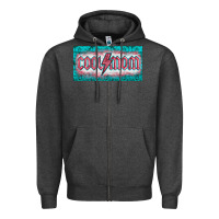Charcoal Heather western coll mom    license  plaid  templata Zipper Hoodie - BarkalooDesign