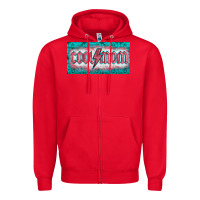 Red western coll mom    license  plaid  templata Zipper Hoodie - BarkalooDesign
