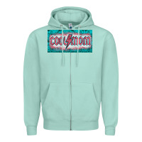 Seafoam western coll mom    license  plaid  templata Zipper Hoodie - BarkalooDesign