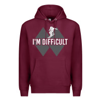 Burgundy I'm Difficult Double Black Diamond Skiing Premium Hoodie - longCreatives
