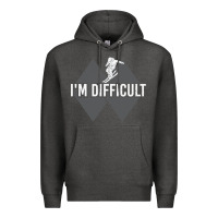 Charcoal Heather I'm Difficult Double Black Diamond Skiing Premium Hoodie - longCreatives