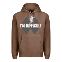 Chestnut I'm Difficult Double Black Diamond Skiing Premium Hoodie - longCreatives