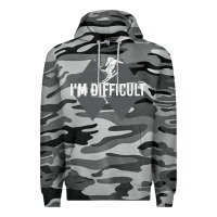 Slate Camo I'm Difficult Double Black Diamond Skiing Premium Hoodie - longCreatives