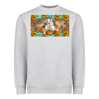 Heather Grey Goat Family Fall Pumpkins Heavyweight Sweatshirt - Artiststas