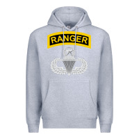 Heather Grey Ranger and Airborne Master Premium Hoodie - longCreatives
