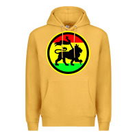 Mustard Rasta Lion Premium Hoodie - longCreatives