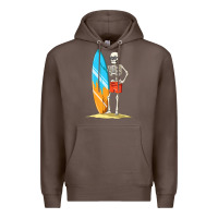 Coffee Surfing Skeleton Halloween Themed Surf Lovers Gift Premium Hoodie - longCreatives