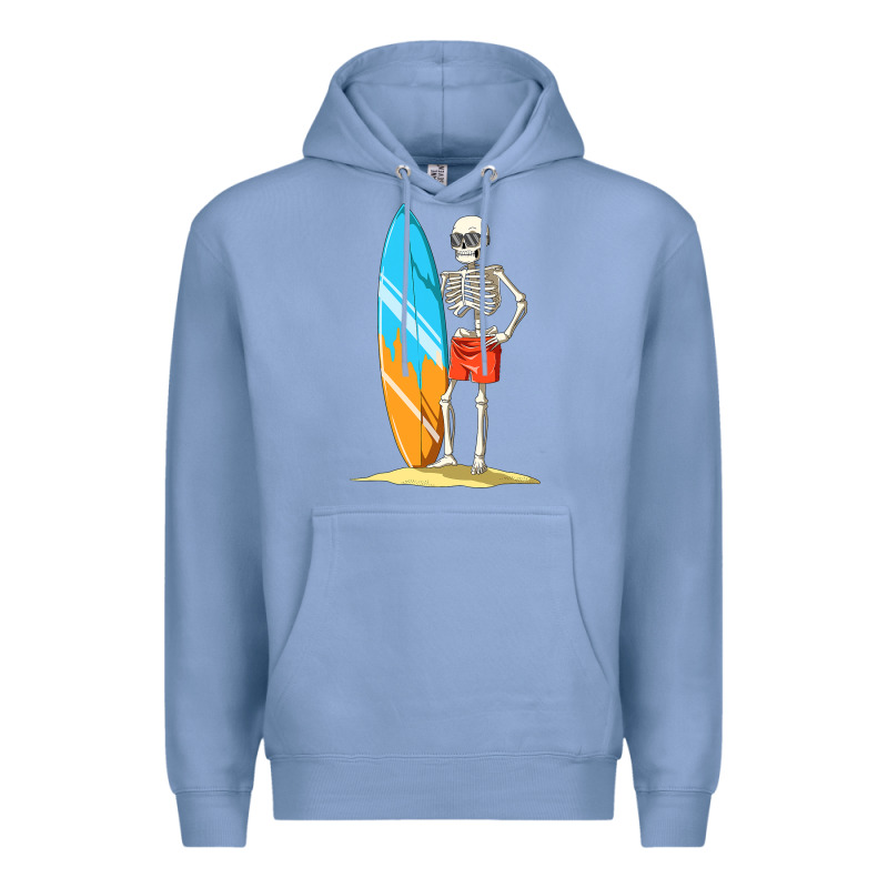 Surfing Skeleton Halloween Themed Surf Lovers Gift Premium Hoodie by longCreatives | Teevron