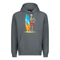 Rock Surfing Skeleton Halloween Themed Surf Lovers Gift Premium Hoodie - longCreatives
