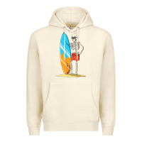 Sandshell Surfing Skeleton Halloween Themed Surf Lovers Gift Premium Hoodie - longCreatives