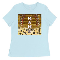 Baby Blue mama baseball sippy cup Ladies Tee - TumblerDesignByShophia