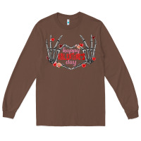 Chestnut Happy Valentine's Day skeleton hands Long Sleeve Tee - FaDigitalArtStudio