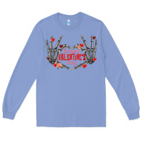 Colony Blue Happy Valentine's Day skeleton hands Long Sleeve Tee - FaDigitalArtStudio