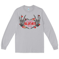 Moon Dust Happy Valentine's Day skeleton hands Long Sleeve Tee - FaDigitalArtStudio