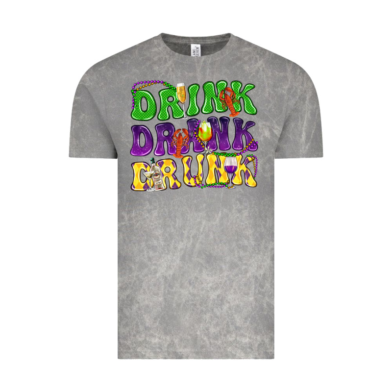 Drink Drank Drunk Mardi Gras Vintage Tee by HowdyJamesFarm | Teevron