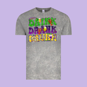Drink Drank Drunk Mardi Gras Vintage Tee Designed By Howdyjamesfarm