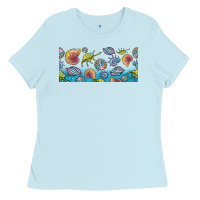 Baby Blue sea shells Ladies Tee - TumblerDesignByShophia