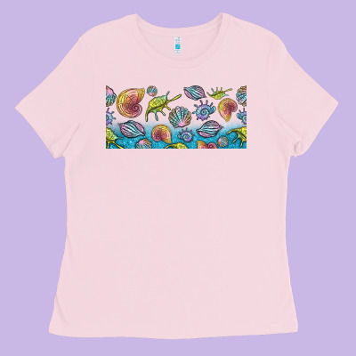 Sea Shells Ladies Tee Designed By Tumblerdesignbyshophia