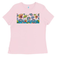 Bubblegum Pink sea shells Ladies Tee - TumblerDesignByShophia