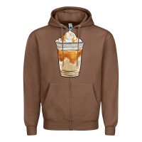 Chestnut iced caramel frappuccino coffee Zipper Hoodie - BarkalooDesign