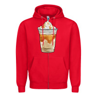 Red iced caramel frappuccino coffee Zipper Hoodie - BarkalooDesign