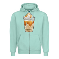 Seafoam iced caramel frappuccino coffee Zipper Hoodie - BarkalooDesign