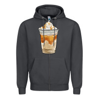 Smoke iced caramel frappuccino coffee Zipper Hoodie - BarkalooDesign