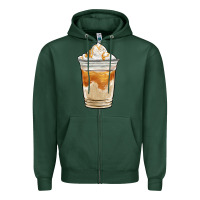 Sports Green iced caramel frappuccino coffee Zipper Hoodie - BarkalooDesign