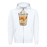 White iced caramel frappuccino coffee Zipper Hoodie - BarkalooDesign