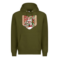 Army Green Christmas Pocket Premium Hoodie - CowhideDigitalArt