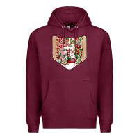 Burgundy Christmas Pocket Premium Hoodie - CowhideDigitalArt