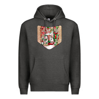 Charcoal Heather Christmas Pocket Premium Hoodie - CowhideDigitalArt
