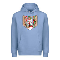 Colony Blue Christmas Pocket Premium Hoodie - CowhideDigitalArt